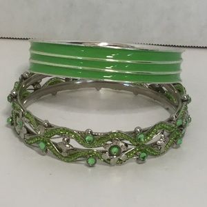 Set of Two Bright Green Bracelets